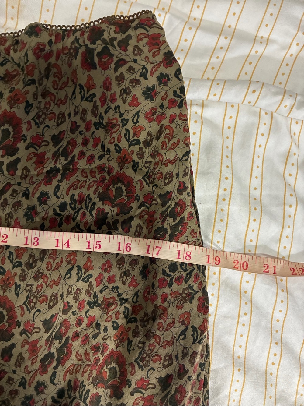 Sundance Floral Maxi Skirt in Olive and Rust Tones - Picture 6 of 11